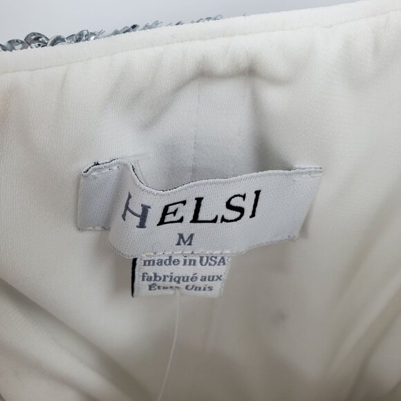 Elegant Silver Strapless Midi Dress - Picture 6 of 16